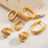 ELEGANT HOOP EARRINGS GOLD PLATED FALL STYLE_CWMM8531