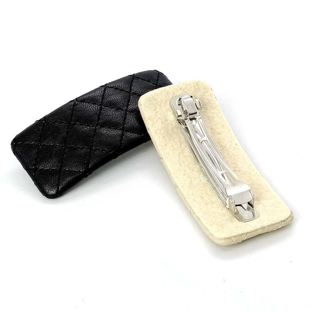 French Vintage Quilted Embroidered Hair Clip_Cwaha6353