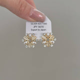 FASHIONABLE FLOWER ZIRCON STUD EARRINGS_CWAJE1333