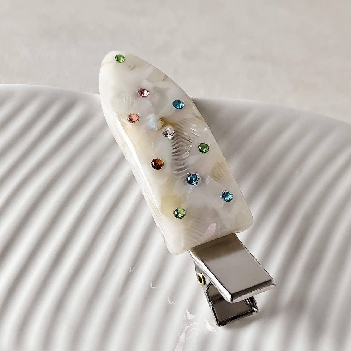 Elegant Acetate Duckbill Clip?Crystal Barrette_Cwaha07202