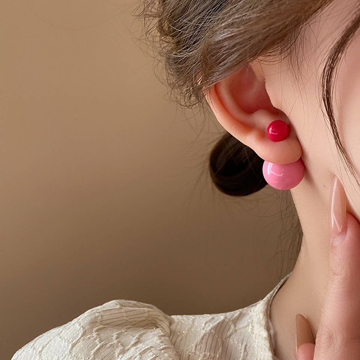 SWEET CANDY COLORED BALL NICHE EARRINGS_CWAJE2475