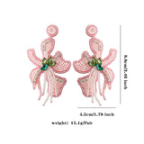 FASHIONABLE HANDMADE FLOWER RICE BEAD EARRINGS_CWAJE1657