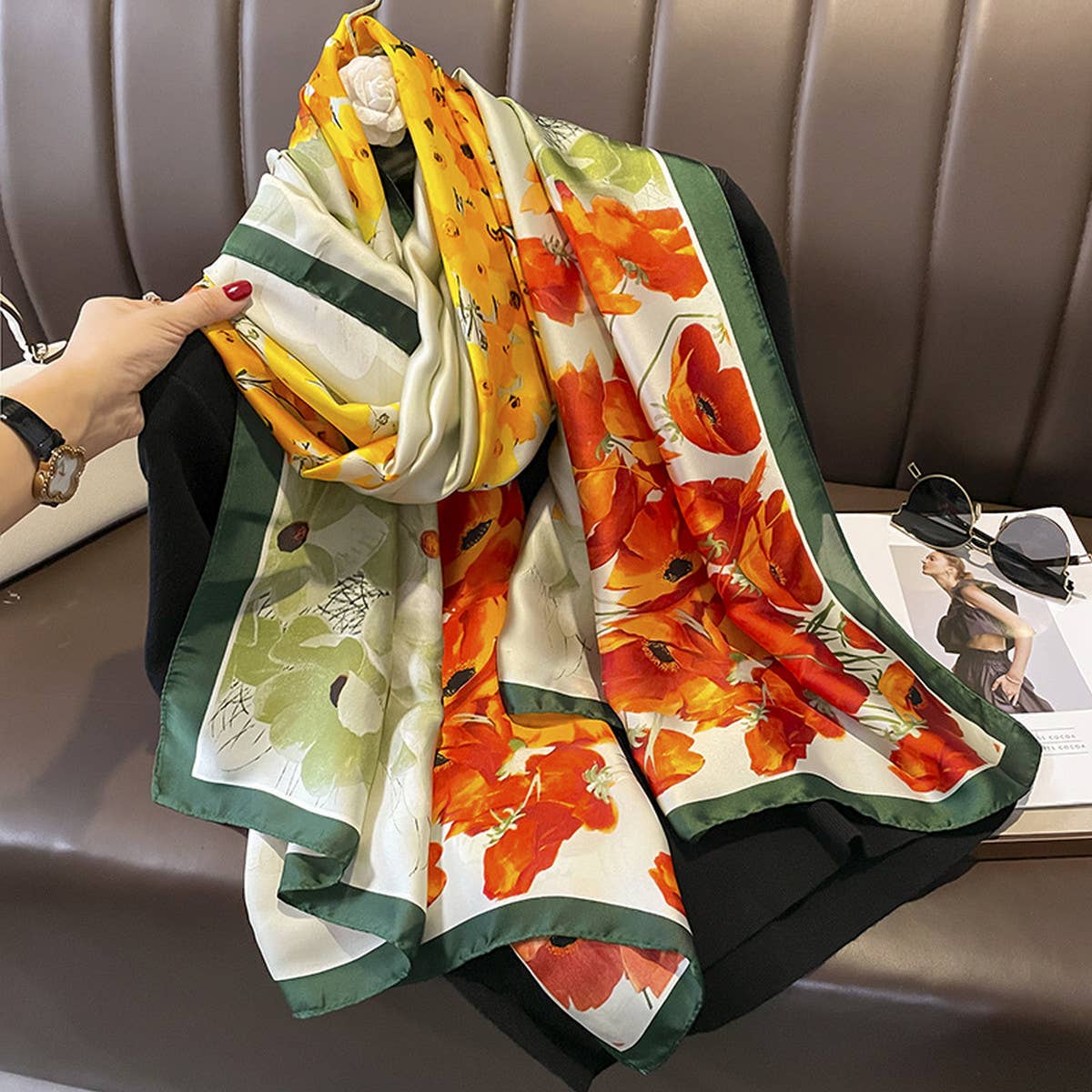Vintage Scarf Wrap For Women Beach Sun Protection