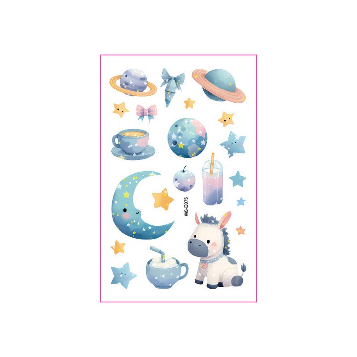 GLITTER CARTOON TATTOO STICKERS FOR KIDS BEAR SET_CWMM8363