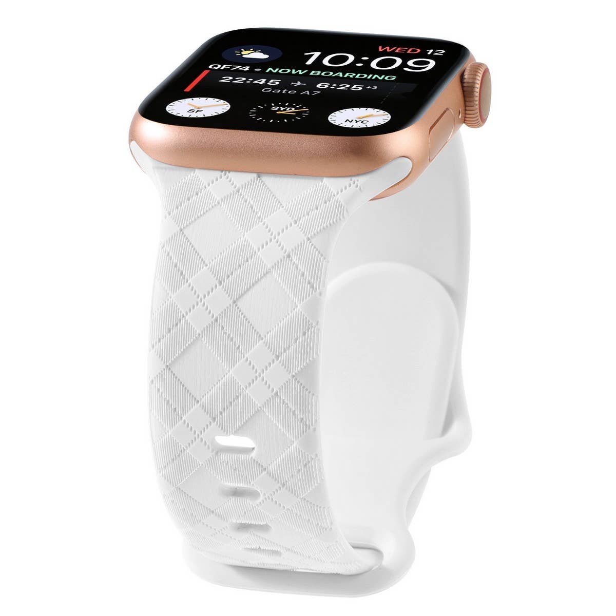 APPLE WATCH9 1 ENGRAVED CHECKERED SILICONE STRAP_CWWW0052