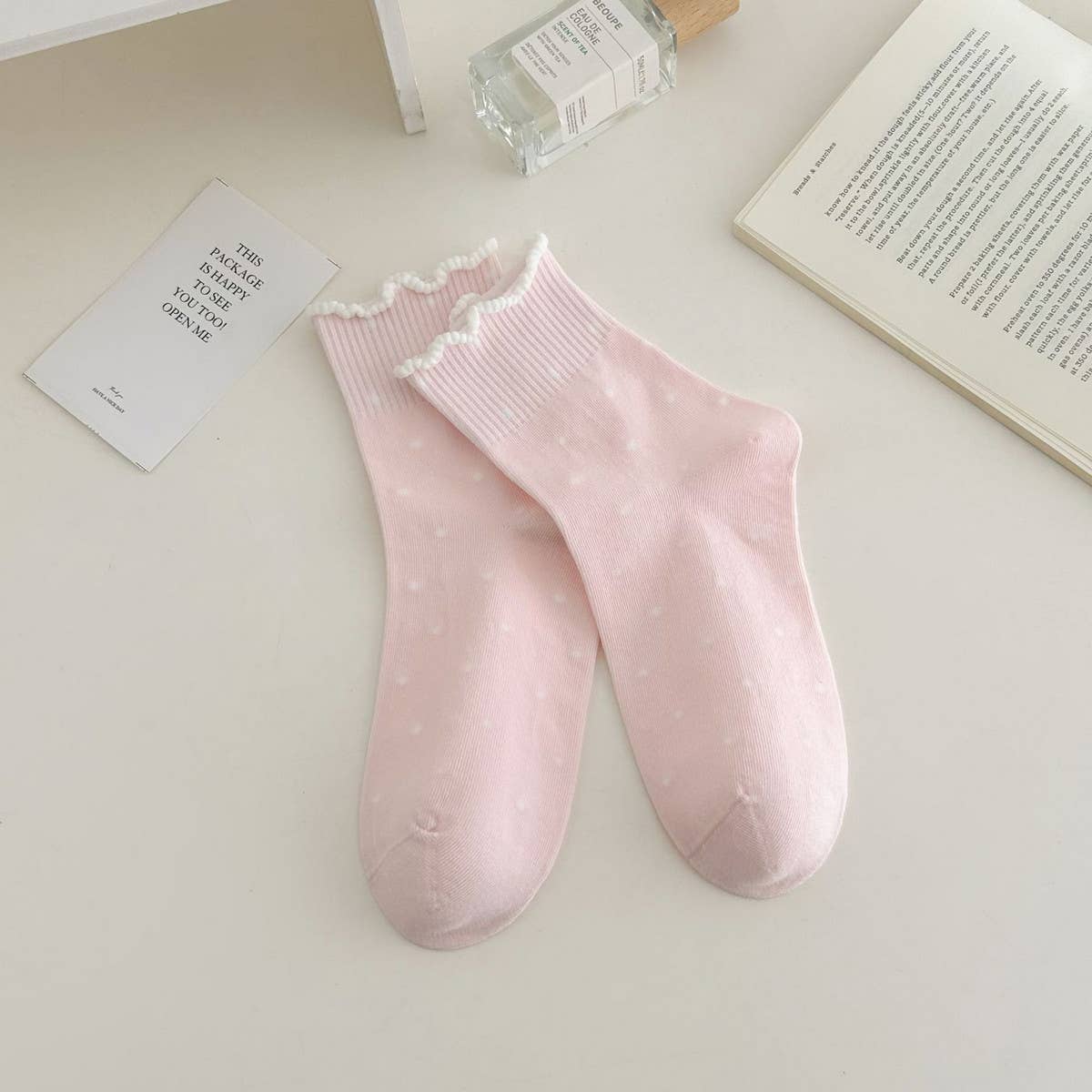 ALL MATCH NEW POLKA DOT MID CALF SOCKS_CWMS0953