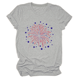 Trendy Loose Star Fireworks Graphic Tee For Women