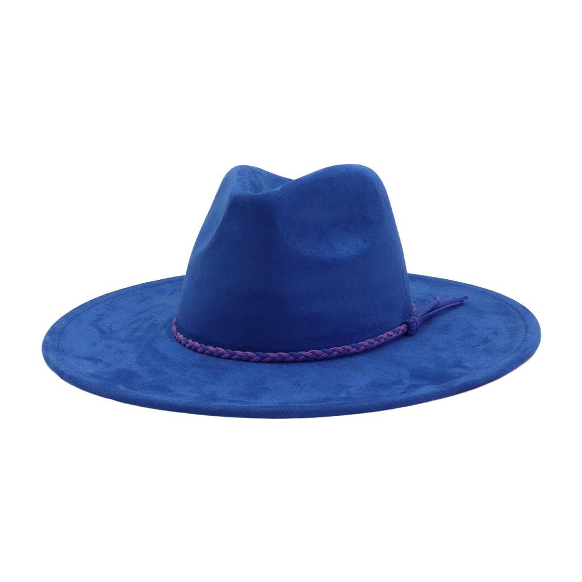 Unisex Suede Wide Brim Fedora Hat Couple Style_Cwah04448