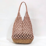 RETRO HOLLOW COTTON ROPE WOVEN BUCKET BAG_CWAB1969