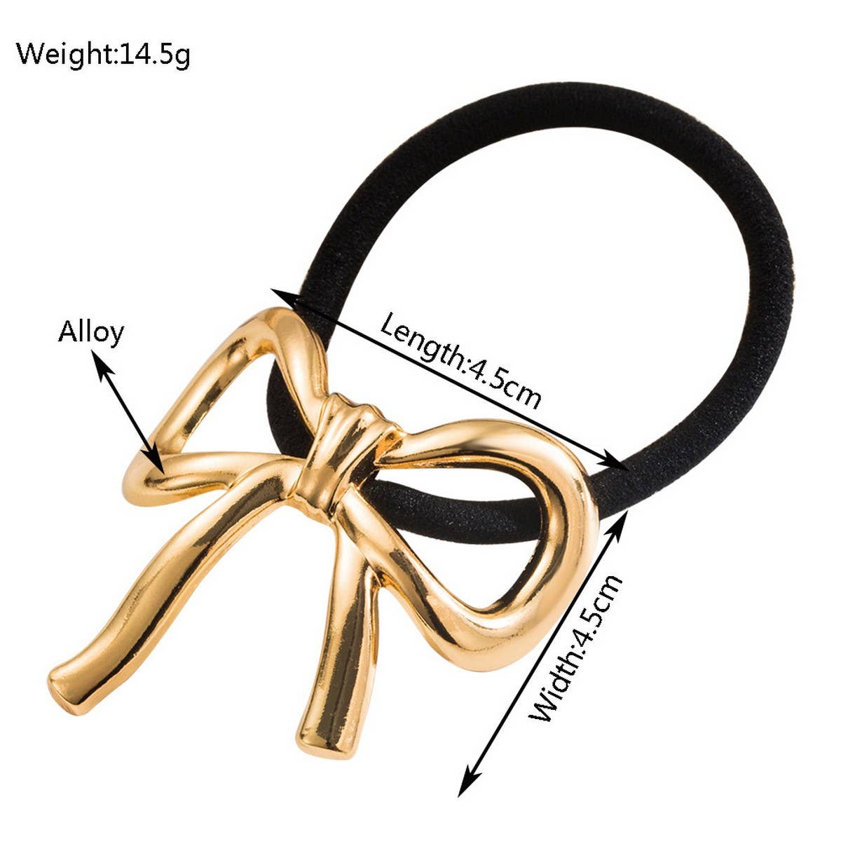 NEW METAL BOW HIGH ELASTIC DURABLE PONYTAIL TIE_CWAHA6215