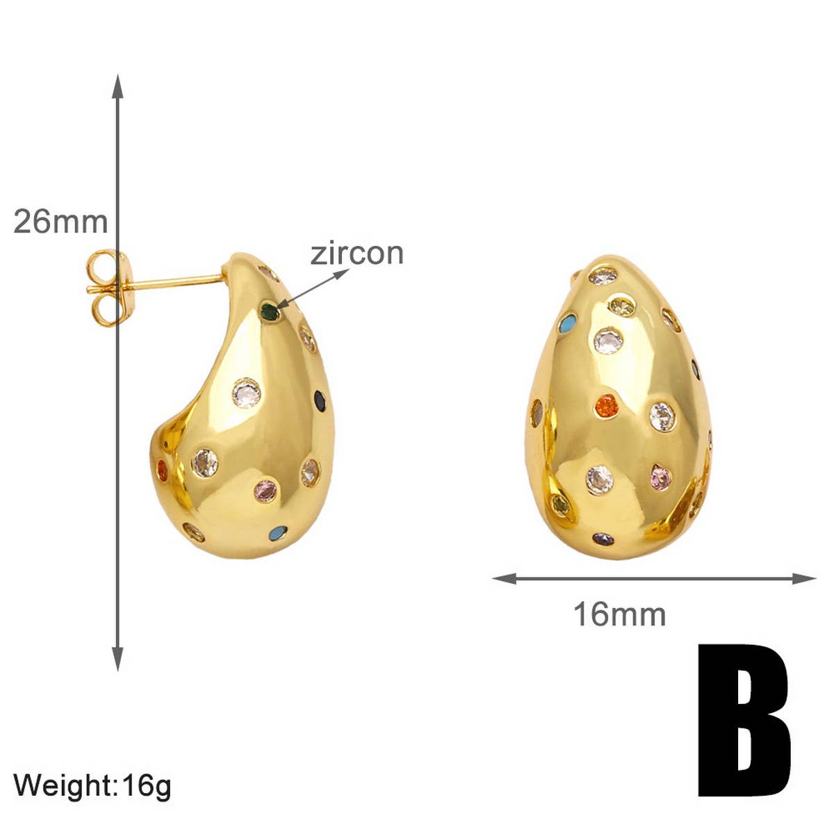 RETRO GOLD PLATED OX HORN EARRINGS_CWAJE1028