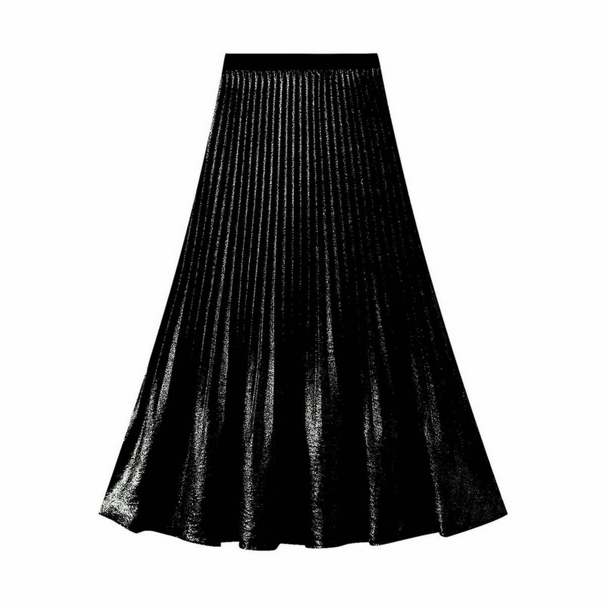 PLEATED HIGH WAIST MIDI SKIRT WITH FISHTAIL DESIGN_CWBMS0342