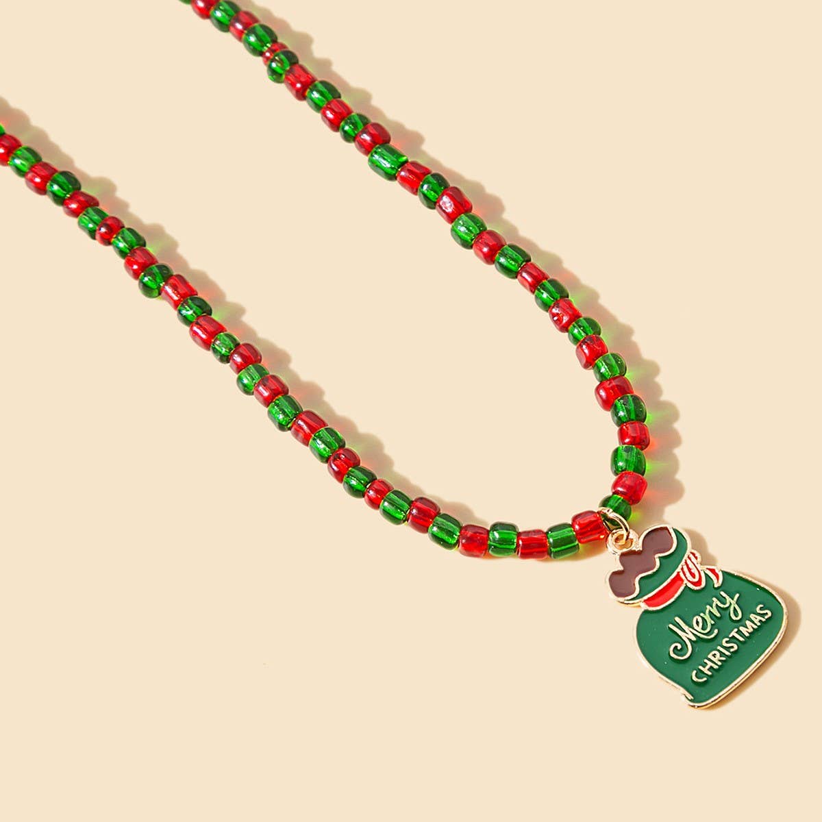 CHRISTMAS COLORBLOCK BEADED CARTOON EARRINGS_CWAJE1868