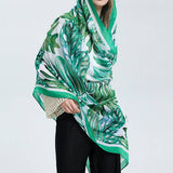 BANANA LEAF PRINT SCARF GREEN SUMMER BEACH WRAP_CWASC0676