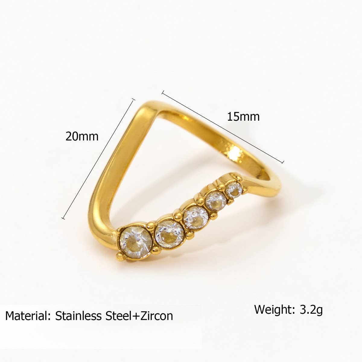 GEOMETRIC CZ STEEL RING WITH LUXE GLOSS FINISH_CWMM8931