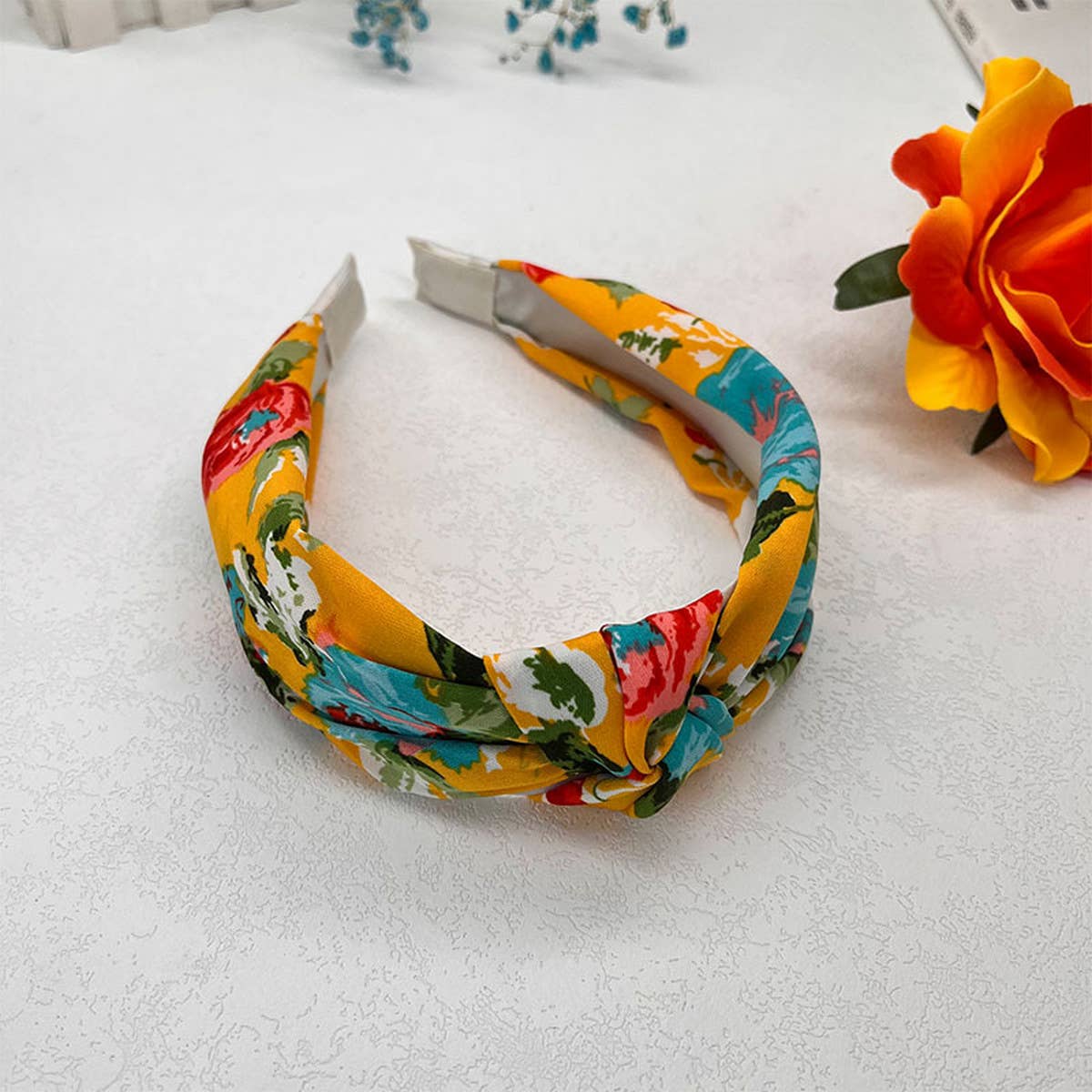 RETRO INK SPLASHED FLOWER HEADBAND_CWAHA2584