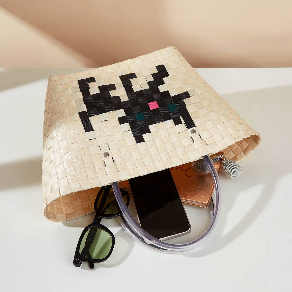 LARGE CAPACITY CAT HANDWOVEN BAG_CWAB1979