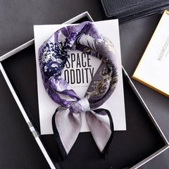 Cwasc2400_Colorblock Landscape Retro Artistic Silk Scarf
