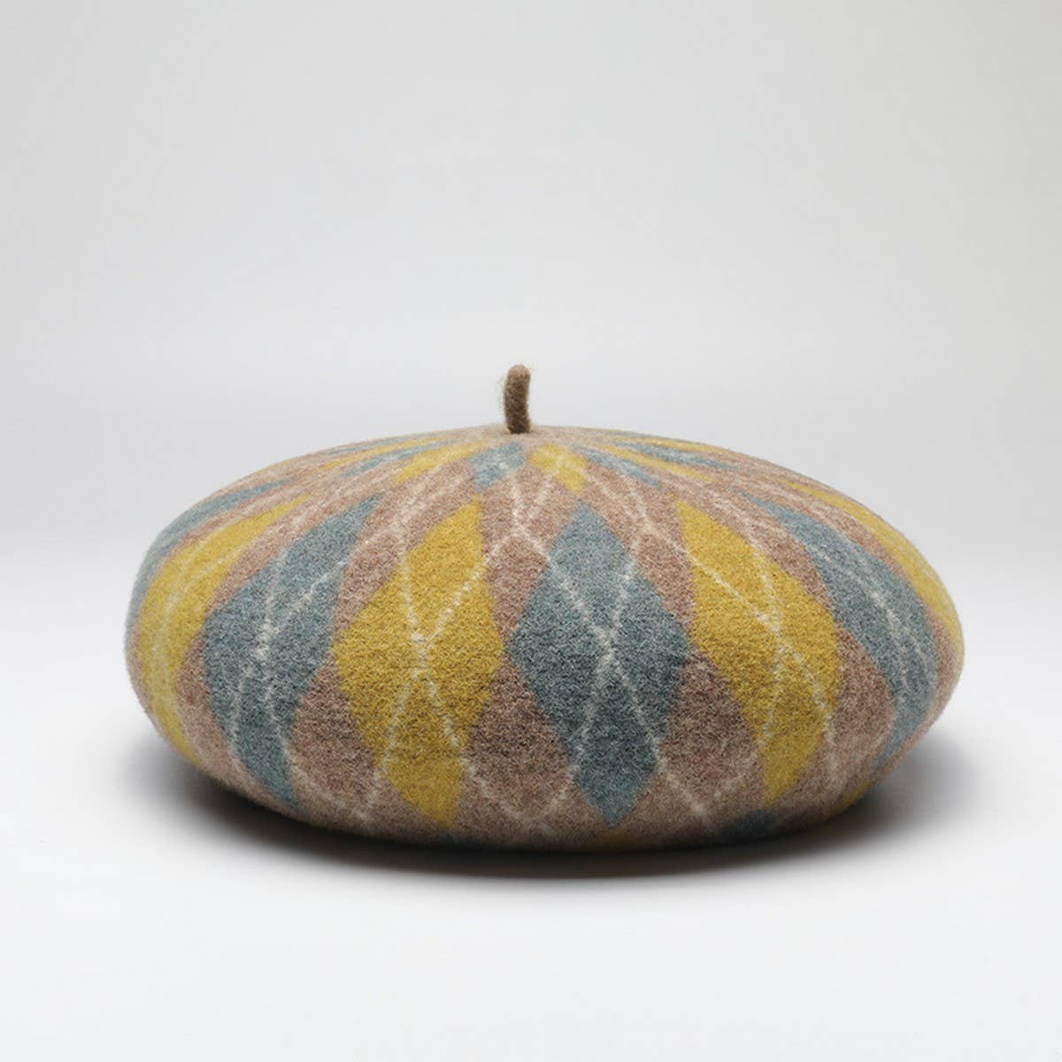 PLAID BERET THICKENED WARM CONTRAST PAINTER HAT_CWAH1098