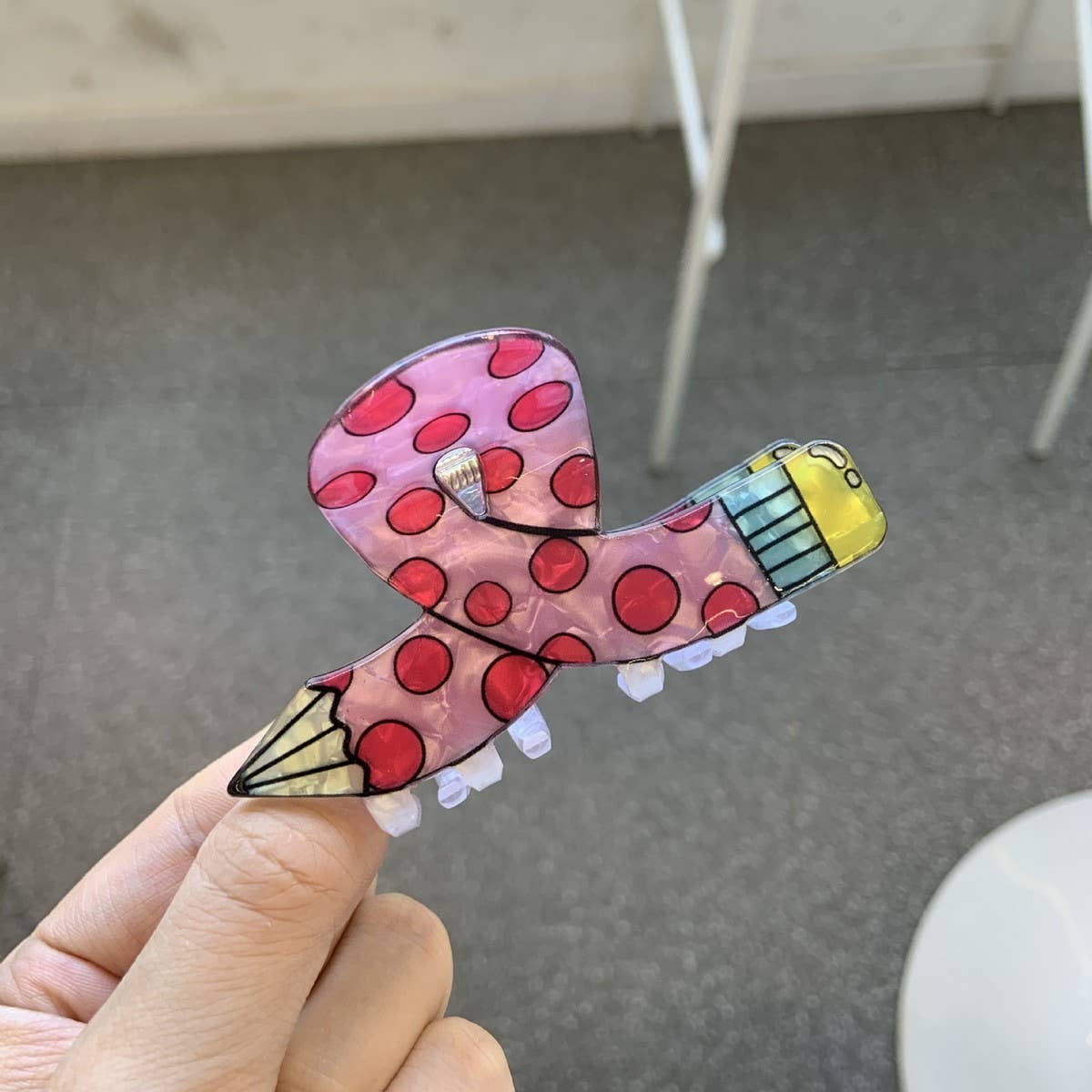 ACRYLIC PENCIL HAIR CLAW CANDY COLOR CARTOON CLIP_CWASC1586
