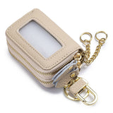 Womens Leather Key Pouch Double Zipper Bag_Cuab00385