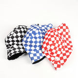 Cwah1522_Stylish Plaid Reversible Shade Bucket Hat