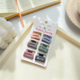 SET OF 6 SMALL CLAW HAIR CLIPS SIMPLE CHIC_CWAHA0386