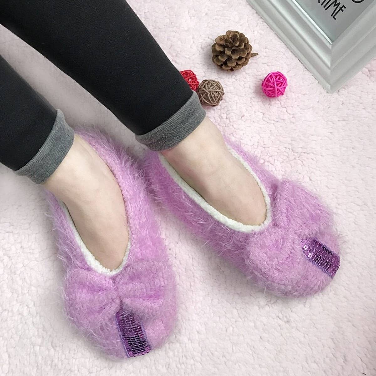Women'S Thick Warm Indoor Non-Slip Sock Slippers_Cwms1200