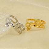 18K Stainless Steel Star Cold Wind Double Ring_Cwaje2744