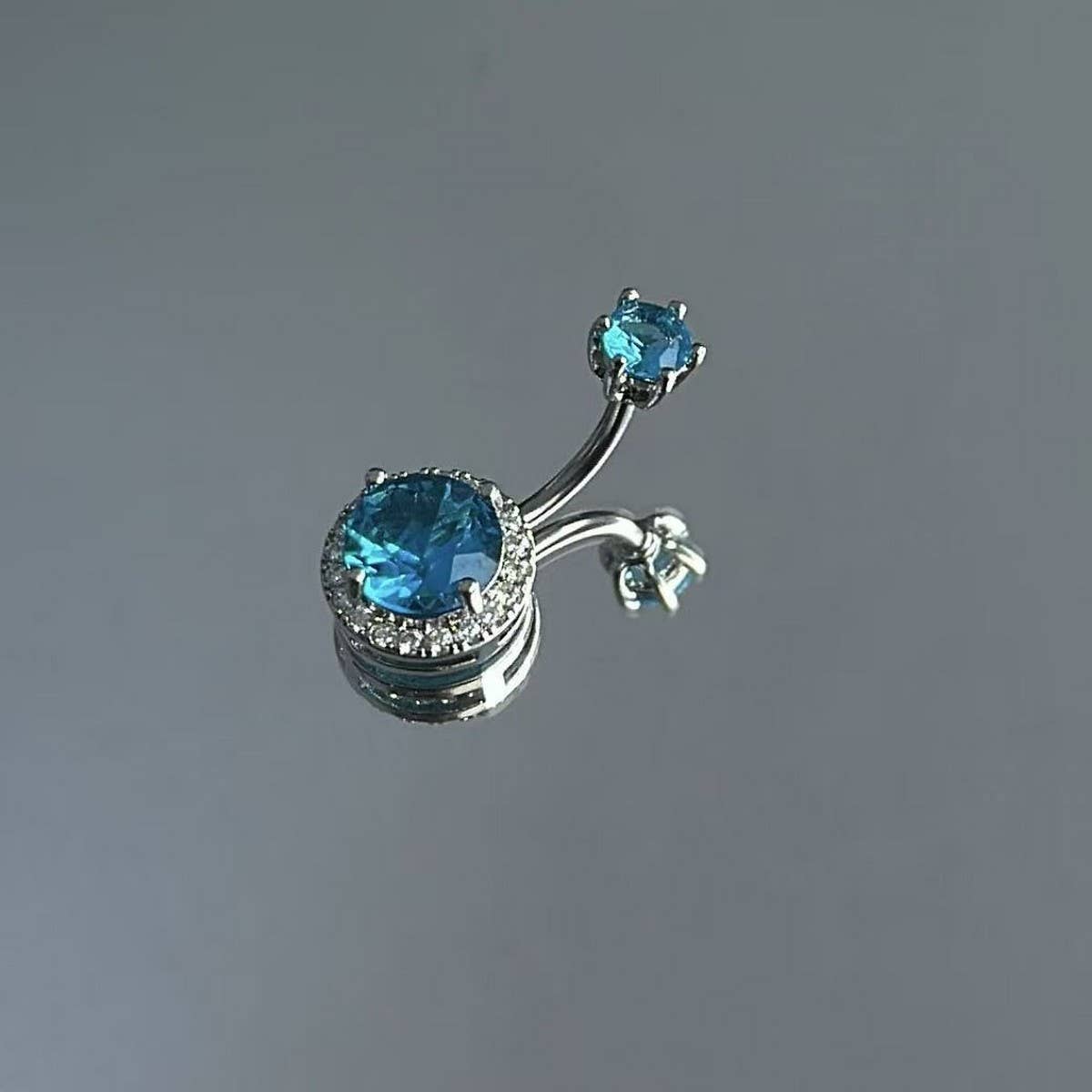 PINK CZ BELLY RING ELEGANT NAVEL PIERCING_CWMM9196
