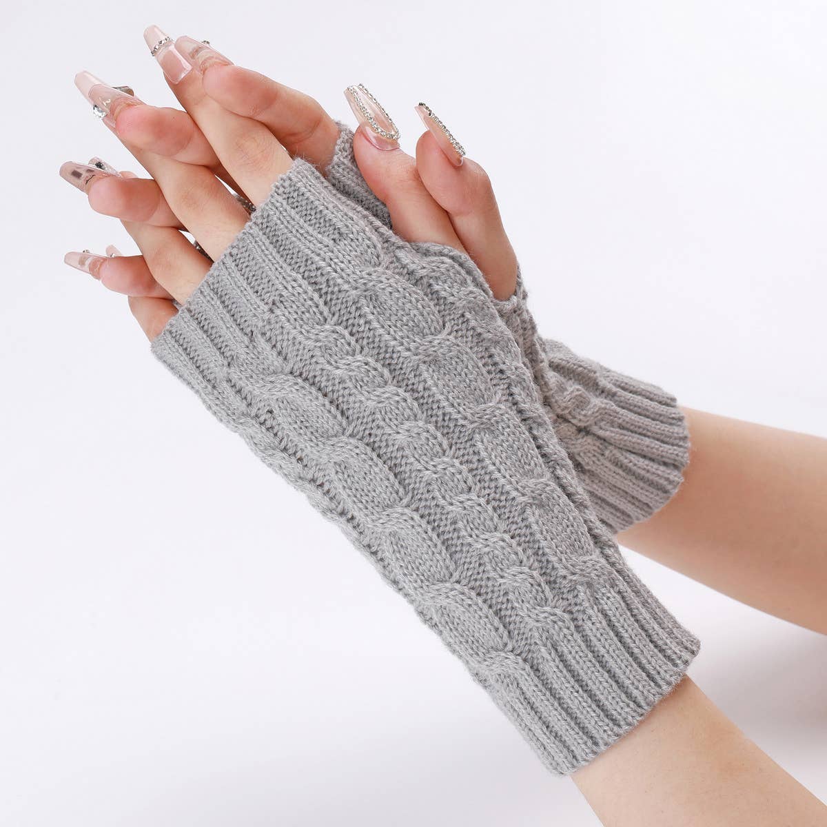 Braided Short Woolen Gloves_Cwag0101
