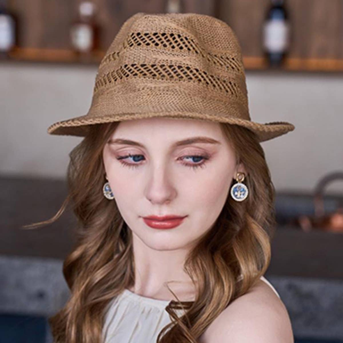 STRAW SUN PROTECTION BUCKET HAT_CWAH1332