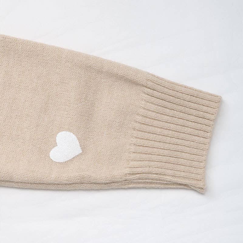 Valentines Day V-Neck Lace Knitted Sweater