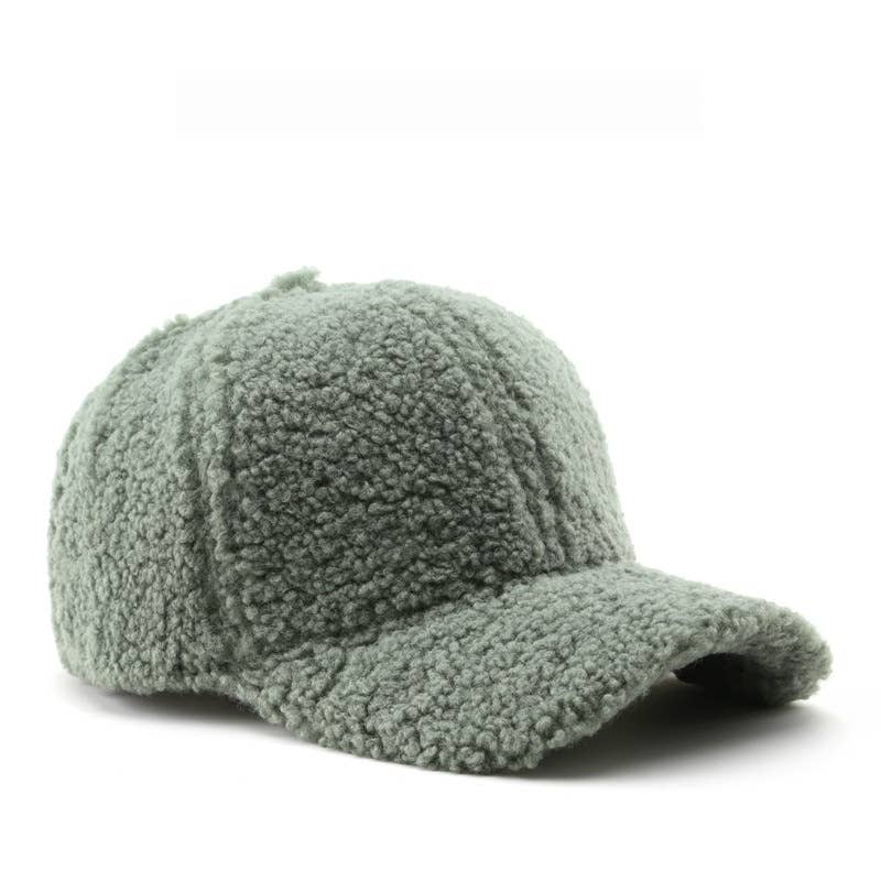 Vintage Fleece Baseball Cap Warm Winter Hat_Cwah04794