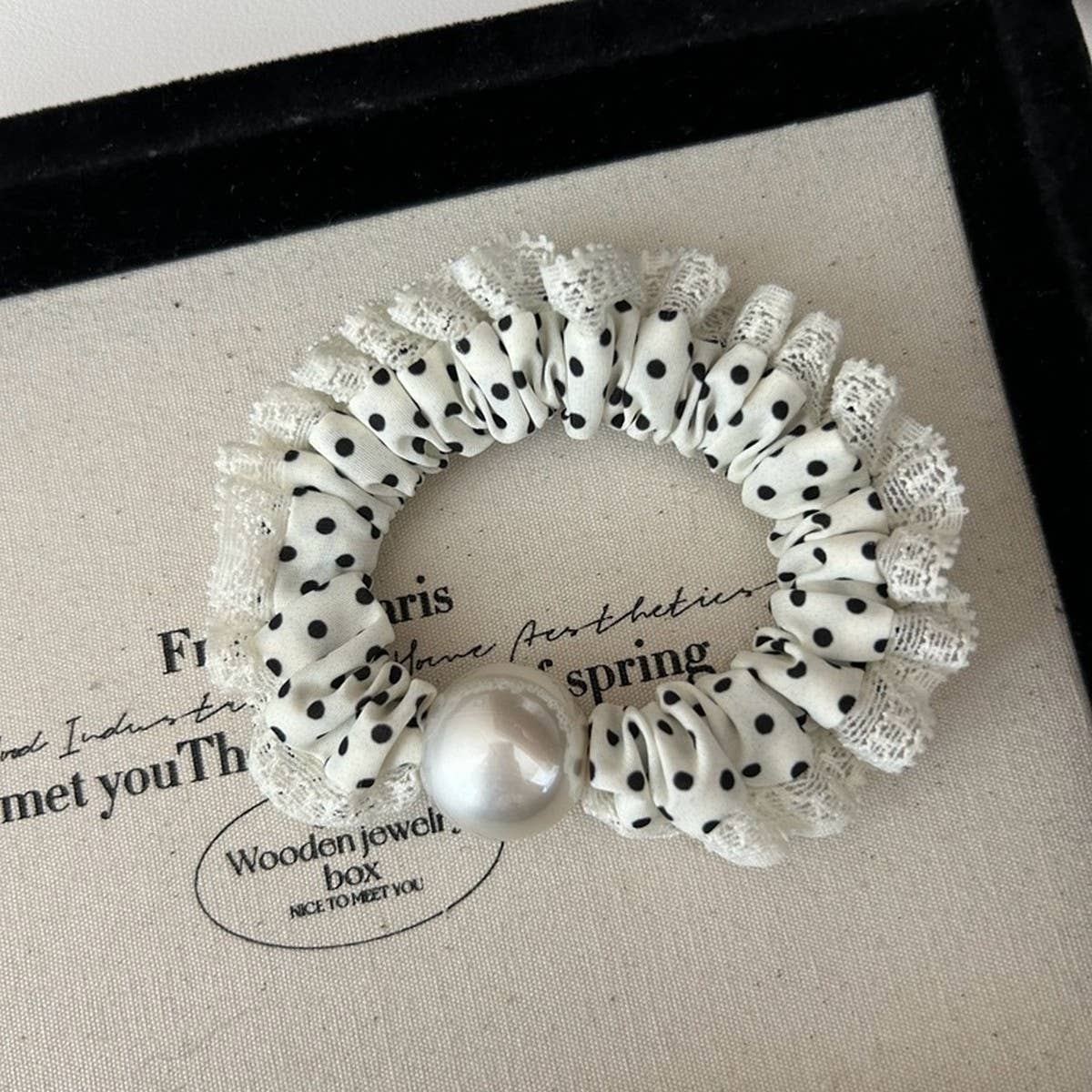 CURLY SMALL POLKA DOT HAIR SCRUNCHIES_CWAHA2820