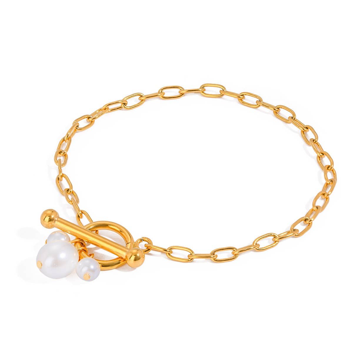 18K GOLD PEARL PENDANT BRACELET BOUTIQUE STYLE_CWAJE4883