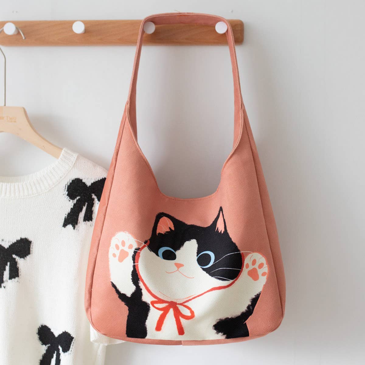 CUTE CARTOON CANVAS TOTE BAG FOR WOMEN LARGE_CWAB5630
