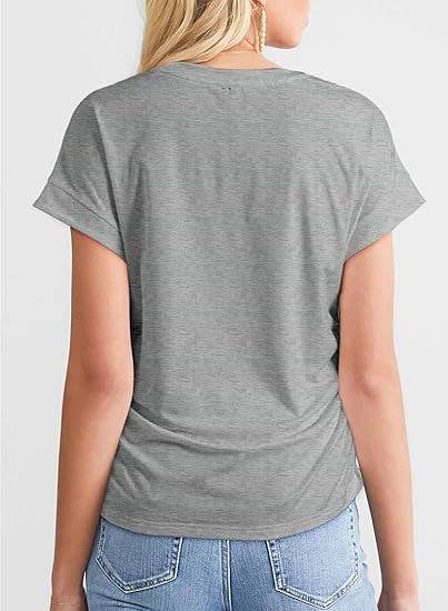 Womens Fashion Pleated Side Raglan Sleeve Tee