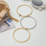 CLASSIC 18K GOLD SILVER ZIRCON BANGLE SIZE 60_CWAJE4820