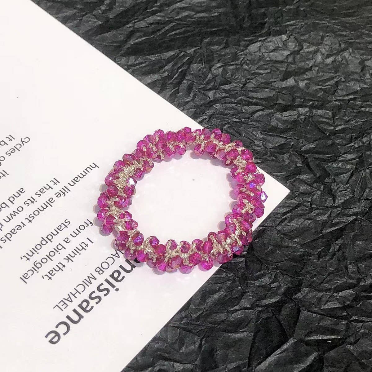 CUTE CRYSTAL VINTAGE HAIR TIE SWEET PONYTAIL BAND_CWAHA6765