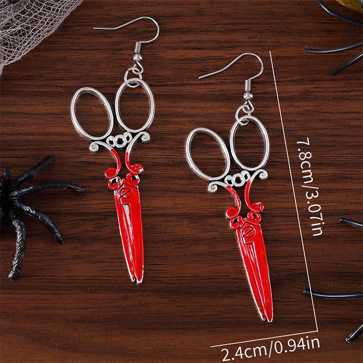 HALLOWEEN BLOODY HORROR SCISSORS AXE EARRINGS_CWAJE1972