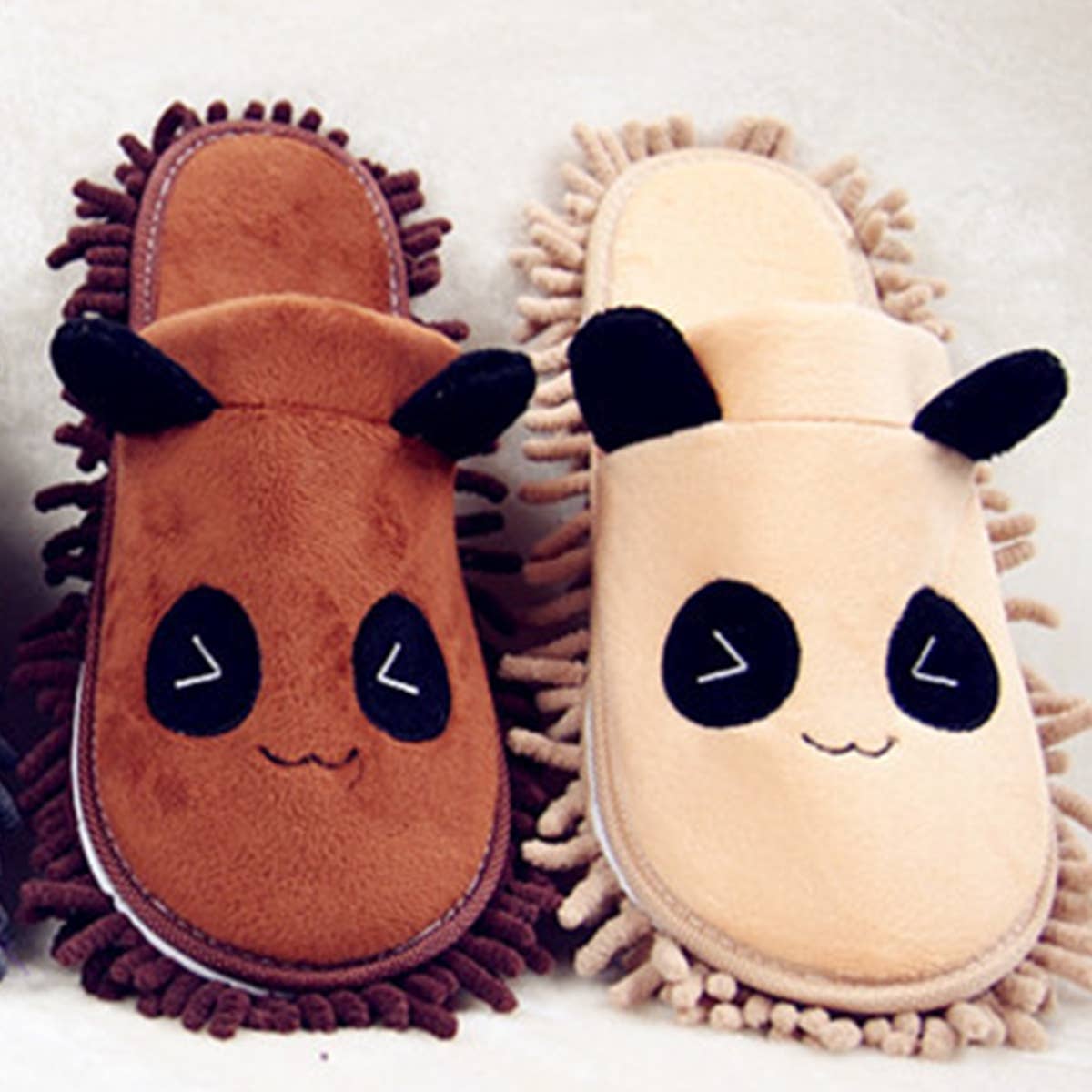 Washable Little Bear Pattern Mop Slippers