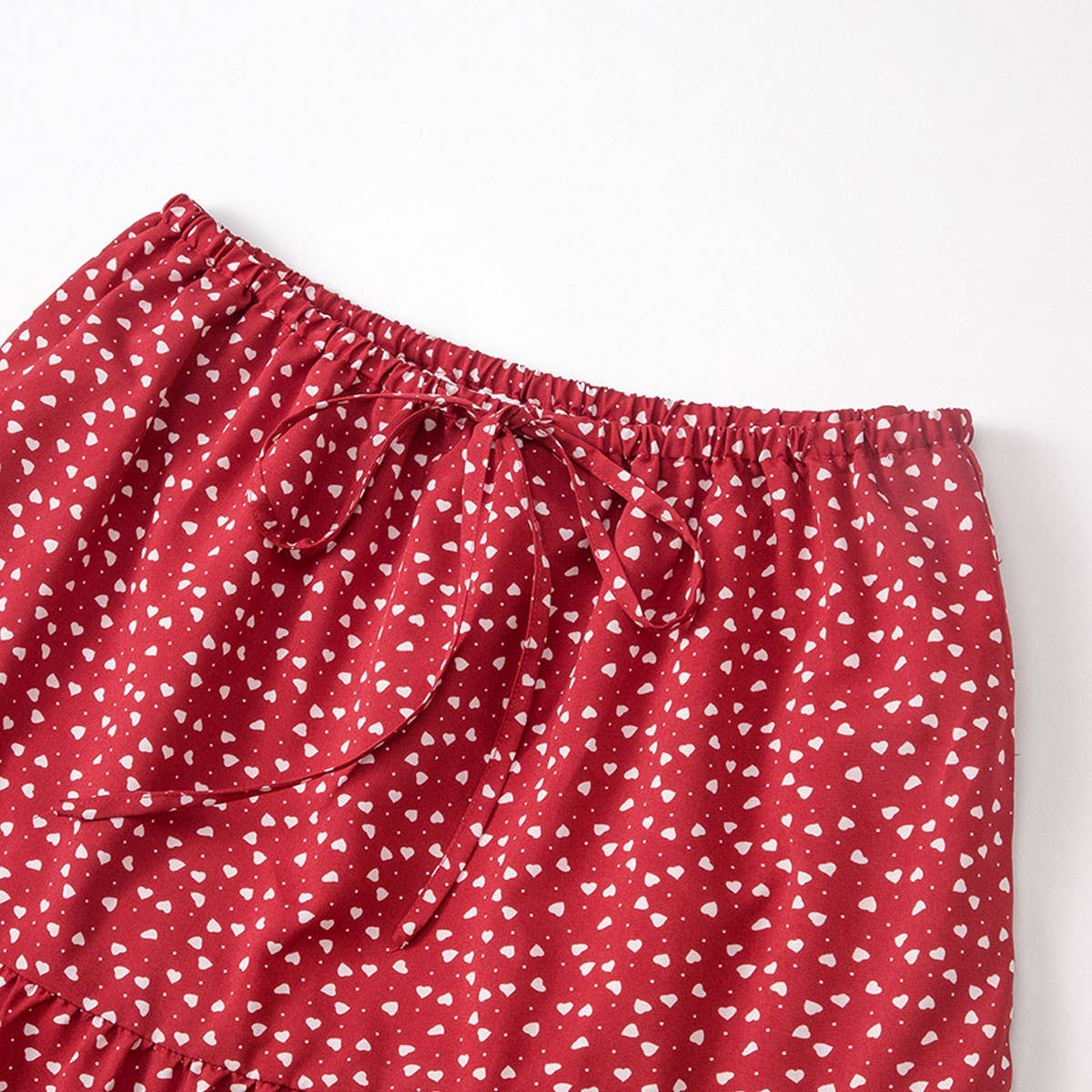 COTTON SKIRT HIGH WAIST ELASTIC TIE LONG SKIRT_CWAB4806