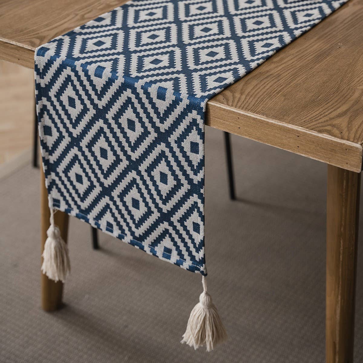 GEOMETRIC TASSEL VERSATILE TABLE RUNNER_CWMM1020