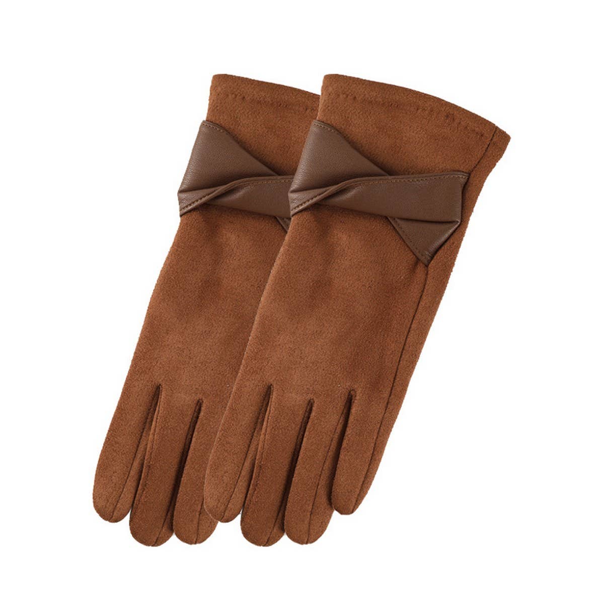 BOW SUEDE GLOVES TOUCHSCREEN WARM WINTER DESIGN_CWMM2883