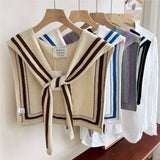DOUBLE ROW STRIPED FRAME KNITTED SHAWL_CWASC0846