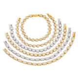 18K GOLD SQUARE ZIRCON TENNIS BRACELET MINIMALIST_CWAJE4778