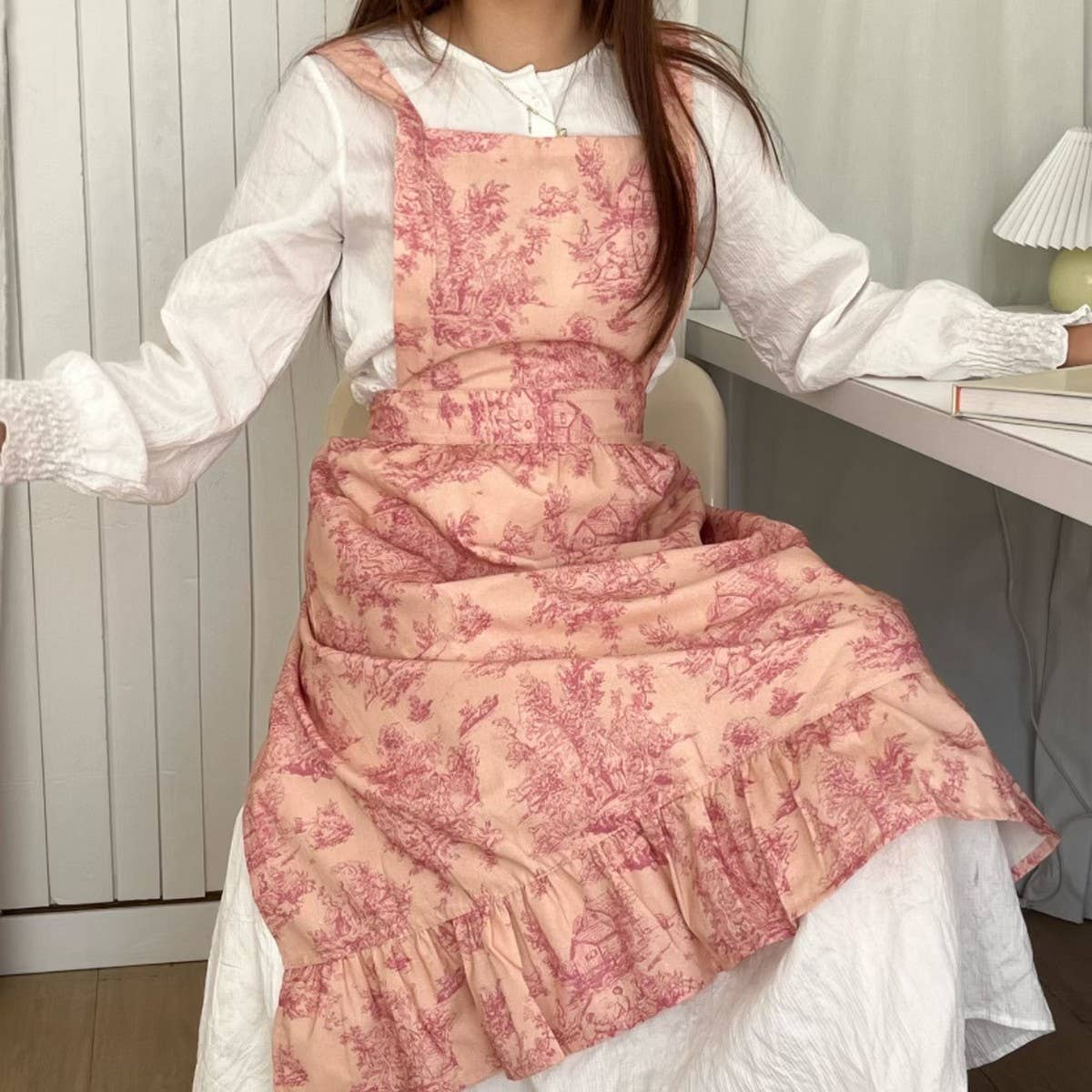 Waterproof Ink Leaf Edge Fish Tail Household Apron_Cwmm5799