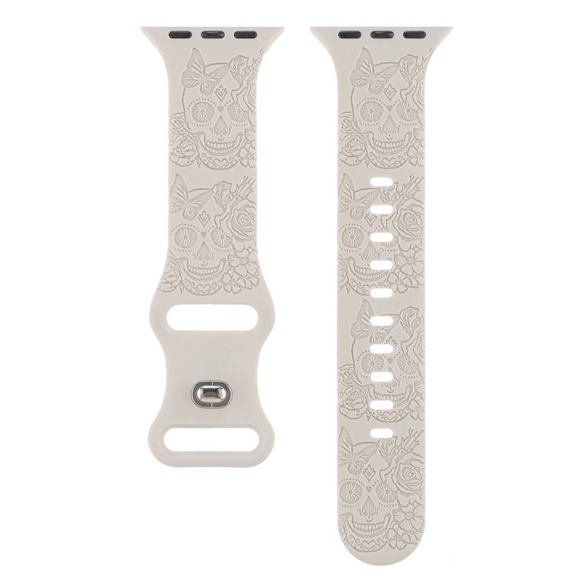 ENGRAVED CHECKERED SILICONE APPLE WATCH9 1 STRAP_CWASC1562