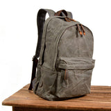 Vintage Waxed Canvas Outdoor Backpack Unisex_Cwab5527